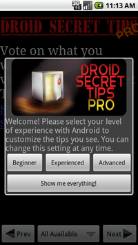 Droid Secret Tips Pro screenshot 1
