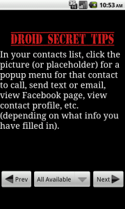 Droid Secret Tips
